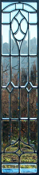 Antique American Arts & Crafts Beveled Glass Window AE86