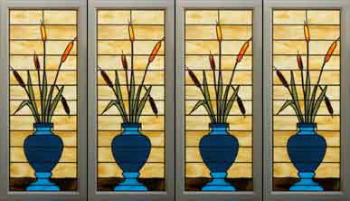 Four matching Art Nouveau Windows AE496