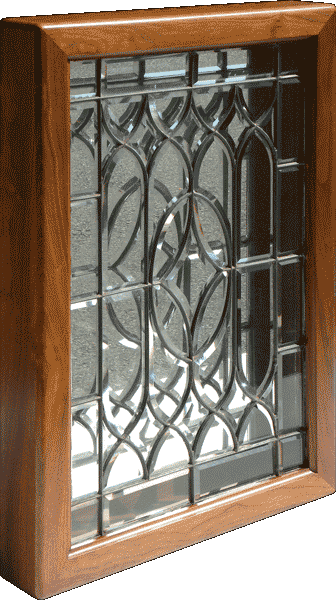 AE484 Victorian Art Nouveau Transitional Beveled Glass Window