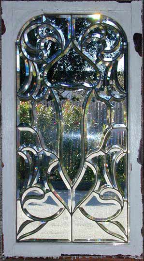 Vintage Victorian Beveled Glass Window AE382