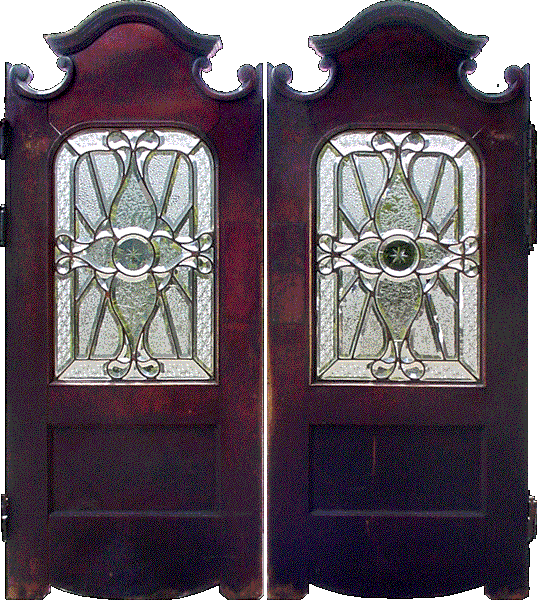 AE415 Victorian Beveled Glass Saloon Doors