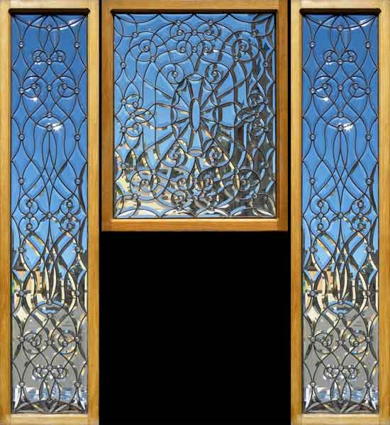 Vintage Victorian Beveled Glass Window AE522