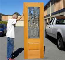 Original Photo of AE533 Antique American Beveled Glass Door
