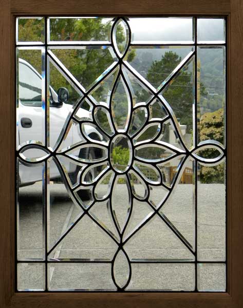 Vintage Victorian Beveled Glass Window AE556