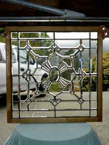 Original Photo of AE558 Antique American Beveled Glass Window