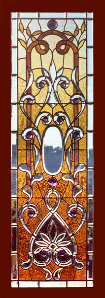 Victorian Combination Stained, Beveled, and Jeweled Window AE29