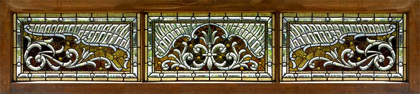 Victorian Combination Stained, Beveled, and Jeweled Window AE453