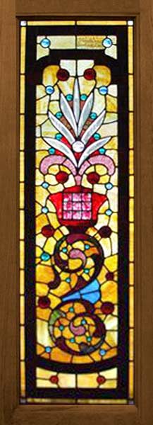 Victorian Combination Stained, Beveled, and Jeweled Window AE474