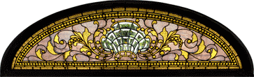 AE523 Victorian Combination Stained and Beveled Glass Window