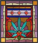 AE337 Antique American Victorian Stained Glass Window