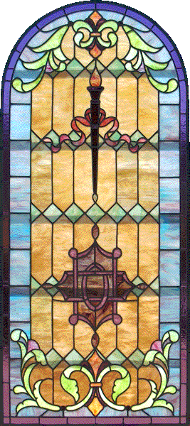 AE395 Vintage Victorian Stained Glass Window