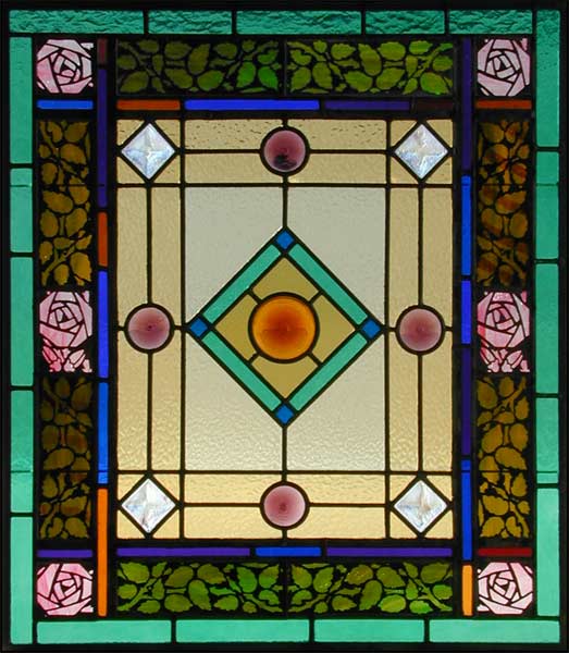 Vintage Victorian Stained Glass Window AE425
