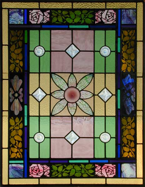 Vintage Victorian Stained Glass Window AE426