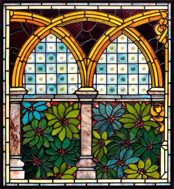 Vintage Victorian Stained Glass Window AE529