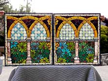 Original Photo of Vintage Victorian Stained Glass Window AE529