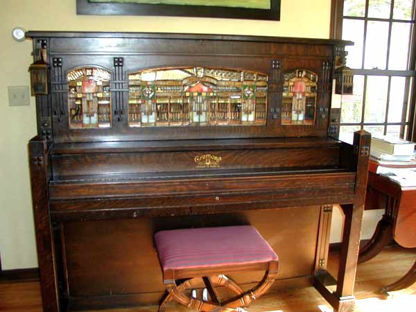 Antique Glass Piano Insert