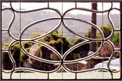 AE354 Victorian Art Nouveau Transitional Beveled Glass Widnow