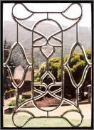 AE356 Victorian Art Nouveau Transitional Beveled Glass Widnow
