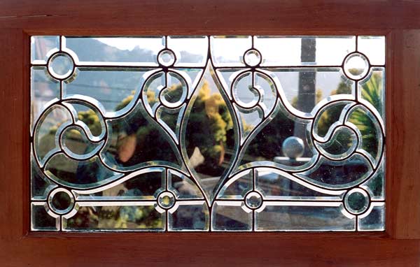 AE373 Victorian Art Nouveau Transitional Beveled Glass Windows
