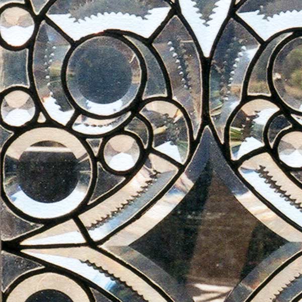 Detail of AE309 Victorian Zipper Cut Beveled Glass Window