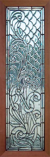 Vintage Victorian Beveled Glass Window AE403