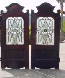 Original Photo of AE415 Antique Beveled Glass Saloon Doors from the Victorian Era