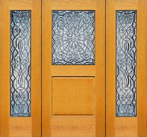 AE522 Victorian Beveled Glass Door Set