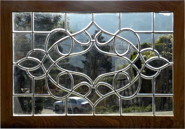 Vintage Victorian Beveled Glass Window AE537