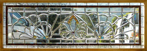 AE108 Antique Beveled And Stained Chicago Window