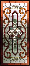 Victorian Combination Stained, Beveled, Jeweled Window AE333