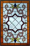 Victorian Combination Stained, Beveled, Jeweled Window AE336