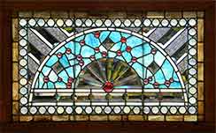 Victorian Combination Stained, Beveled, Jeweled Window AE547