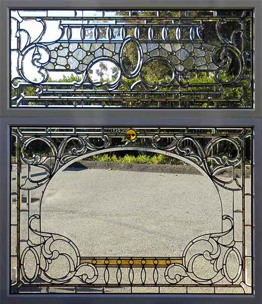 Victorian Combination Stained, Beveled, and Jeweled Window AE552