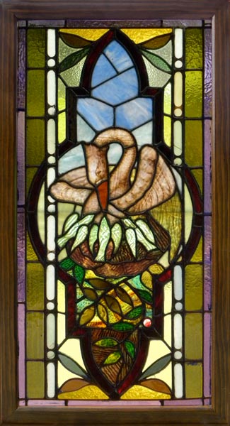 Vintage Victorian Stained Glass Window AE408