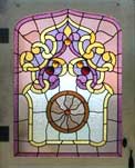 AE409 Grecian Revival Style Stained Glass Window