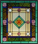 AE425 Grecian Revival Style Stained Glass Window
