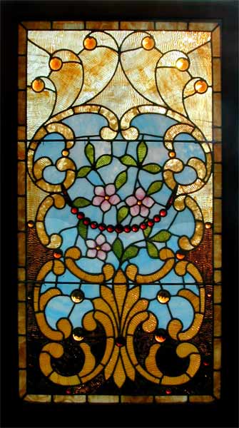 Vintage Victorian Stained Glass Window AE449