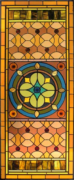 Vintage Victorian Stained Glass Window AE494