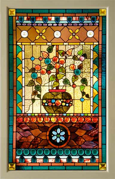 Vintage Victorian Stained Glass Window AE517
