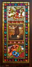AE545 Antique American Stained Glass Window